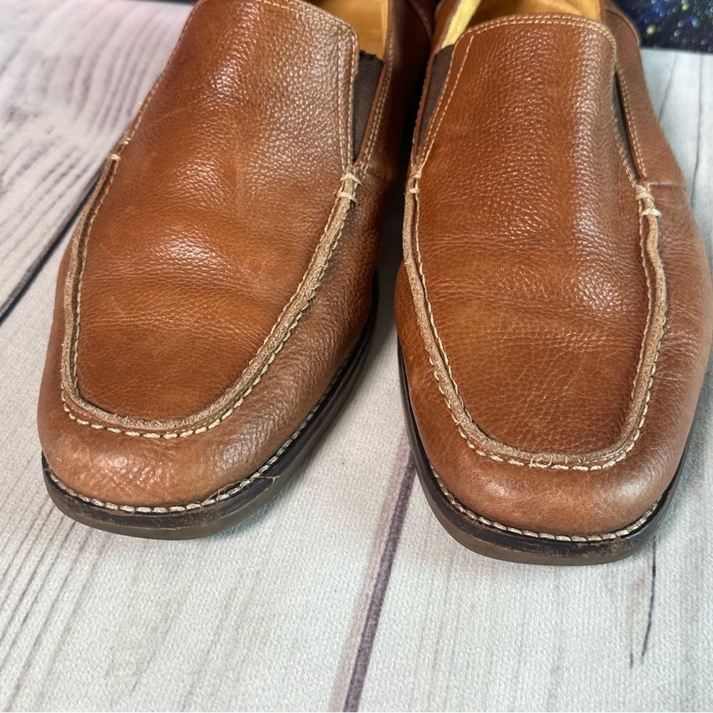 Sandro Limited Leather Driving Loafer Men Sz 11‎ D Brown Tan Designer Career - Picture 3 of 10
